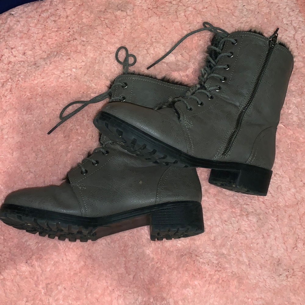 Fuzzy Combat Boots From Just Fab - image 1